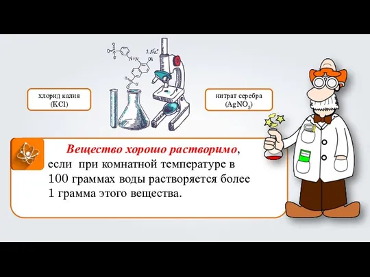 Вещество хорошо растворимо, если при комнатной температуре в 100 граммах воды