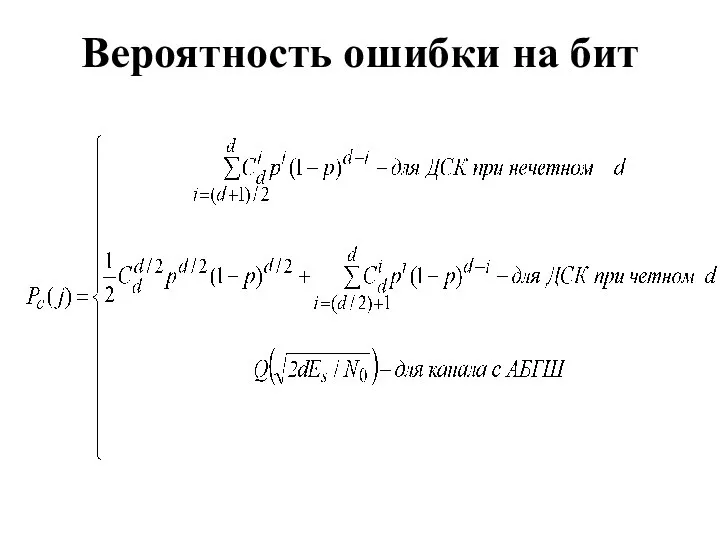 Вероятность ошибки на бит