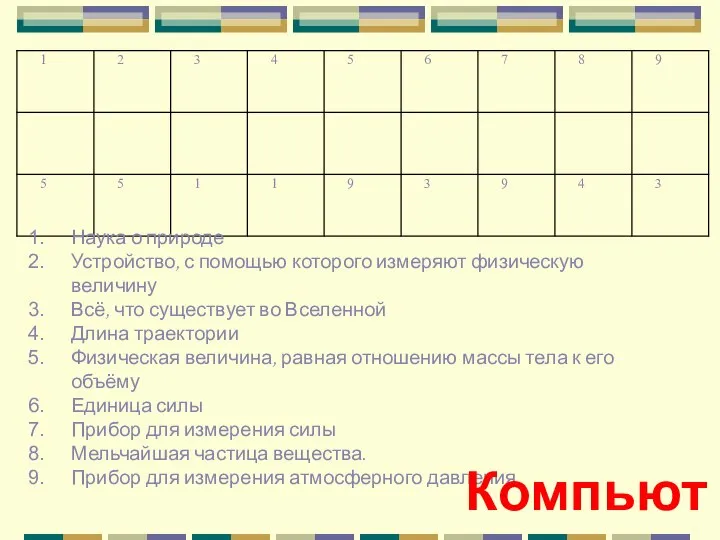 Наука о природе Устройство, с помощью которого измеряют физическую величину Всё,