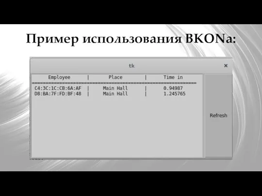 Пример использования BKONа: