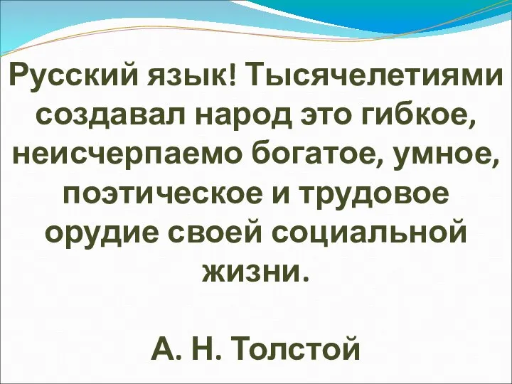 Русский язык! Тысячелетиями создавал народ это гибкое, неисчерпаемо богатое, умное, поэтическое