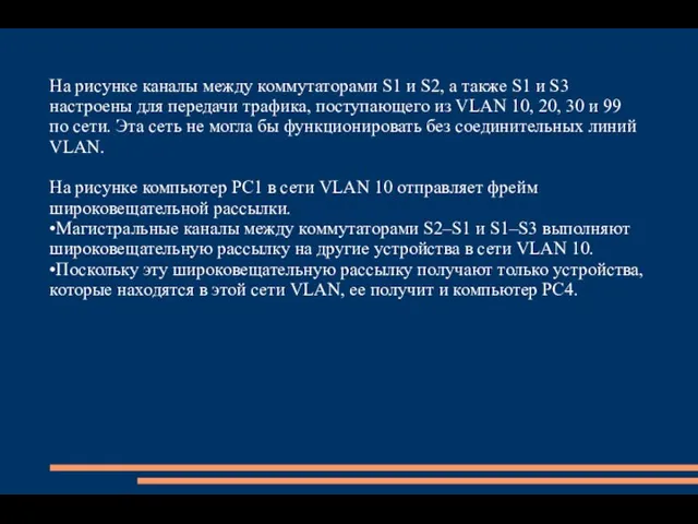 На рисунке каналы между коммутаторами S1 и S2, а также S1