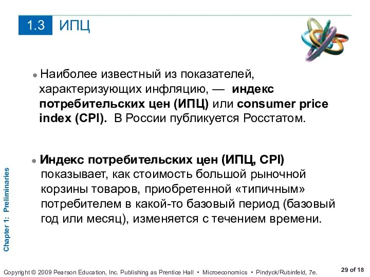 ИПЦ ● Индекс потребительских цен (ИПЦ, CPI) показывает, как стоимость большой