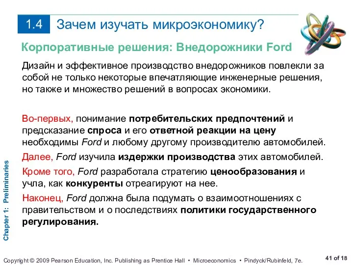 Зачем изучать микроэкономику? Корпоративные решения: Внедорожники Ford Дизайн и эффективное производство