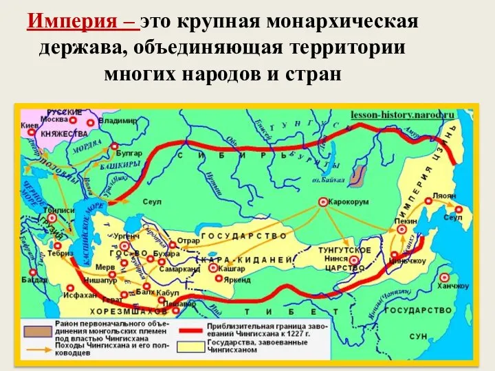 Империя – это крупная монархическая держава, объединяющая территории многих народов и стран