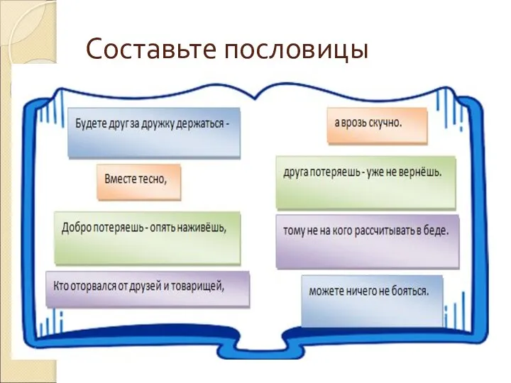 Составьте пословицы