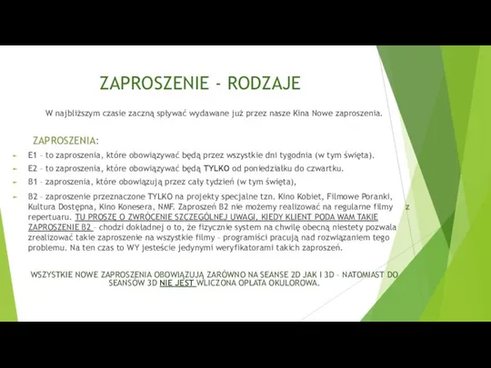 ZAPROSZENIE - RODZAJE W najbliższym czasie zaczną spływać wydawane już przez