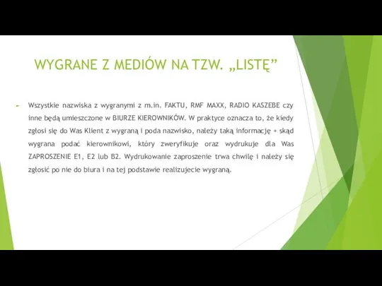 WYGRANE Z MEDIÓW NA TZW. „LISTĘ” Wszystkie nazwiska z wygranymi z