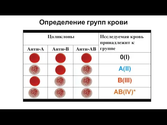 Определение групп крови