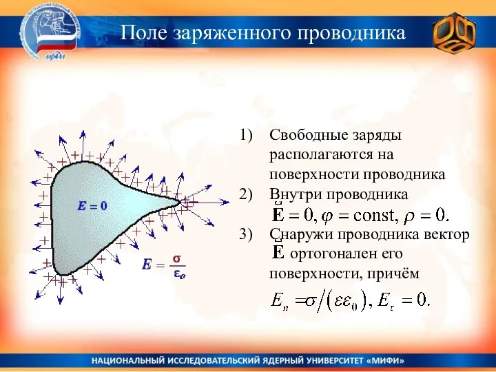 Поле заряженного проводника