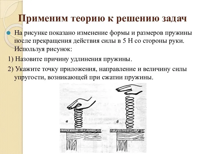 Применим теорию к решению задач На рисунке показано изменение формы и