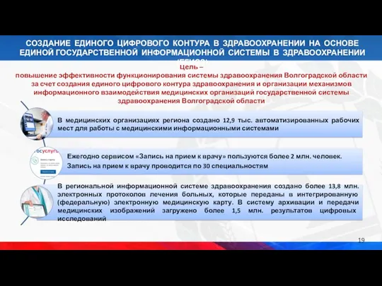 Цель – повышение эффективности функционирования системы здравоохранения Волгоградской области за счет