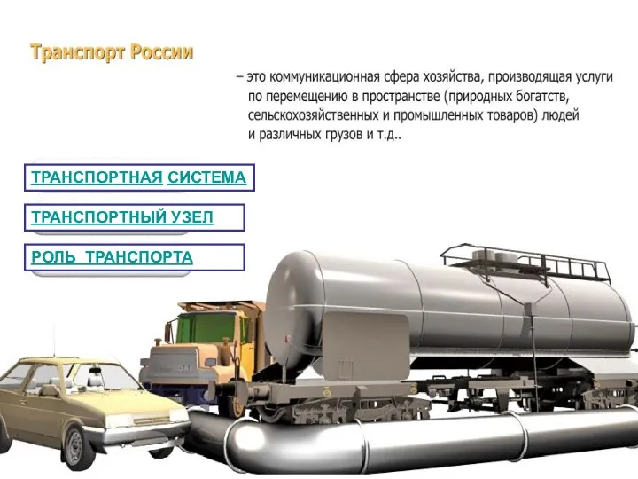 ТРАНСПОРТНАЯ СИСТЕМА ТРАНСПОРТНЫЙ УЗЕЛ РОЛЬ ТРАНСПОРТА