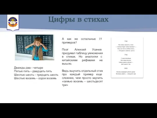 Дважды два – четыре Пятью пять – двадцать пять Шестью шесть