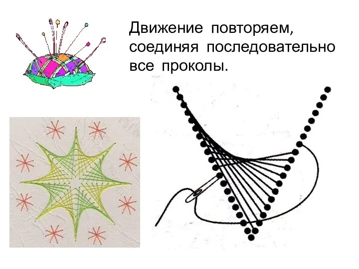 Движение повторяем, соединяя последовательно все проколы.