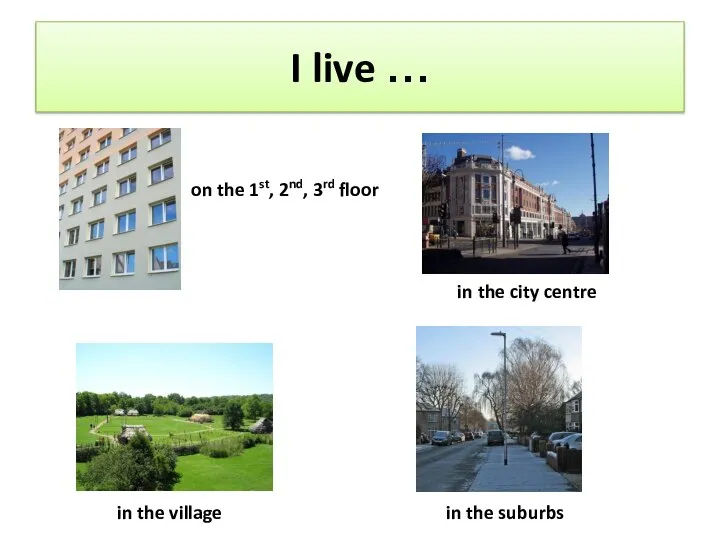 I live … on the 1st, 2nd, 3rd floor in the