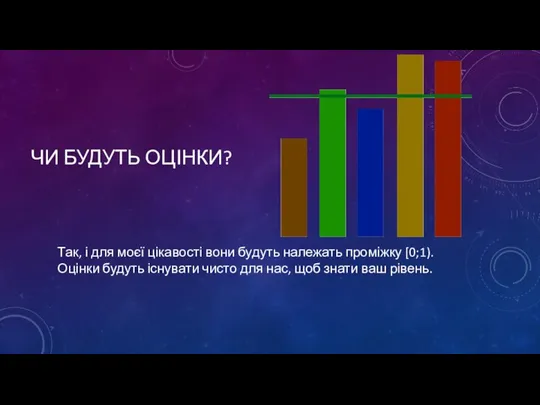 ЧИ БУДУТЬ ОЦІНКИ? Так, і для моєї цікавості вони будуть належать