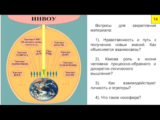 16 Вопросы для закрепления материала: 1). Нравственность и путь к получению