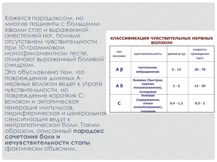 Кажется парадоксом, но многие пациенты с большими язвами стоп и выраженной