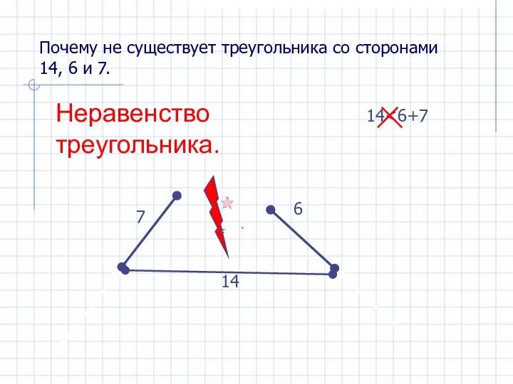 Почему не существует треугольника со сторонами 14, 6 и 7. 14 6 7 14 Неравенство треугольника.