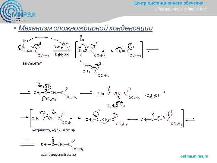 Механизм сложноэфирной конденсации