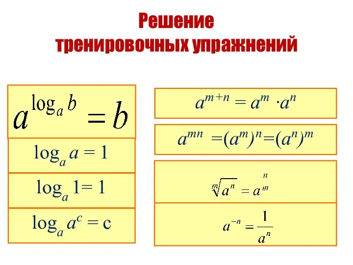 Решение тренировочных упражнений