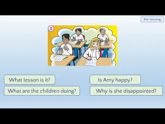 What lesson is it? What are the children doing? Is Amy