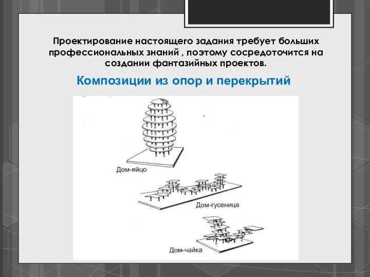 Проектирование настоящего задания требует больших профессиональных знаний , поэтому сосредоточится на