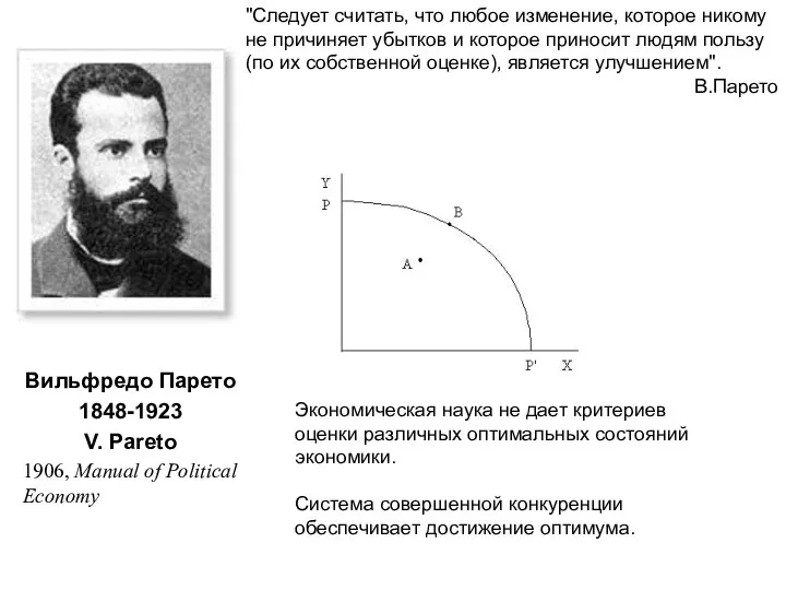 Вильфредо Парето 1848-1923 V. Pareto 1906, Manual of Political Economy "Следует