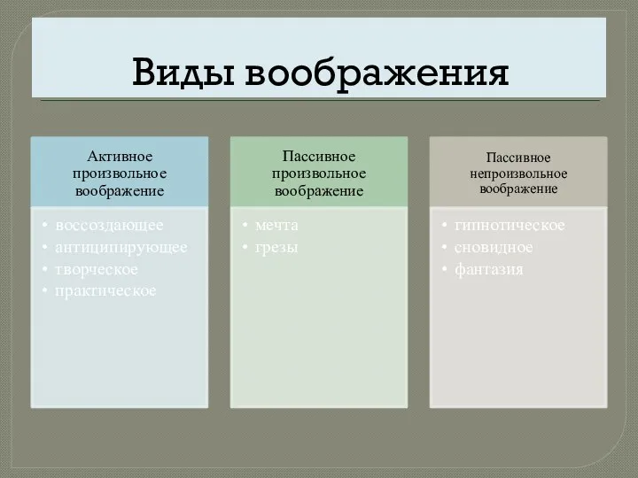 Виды воображения