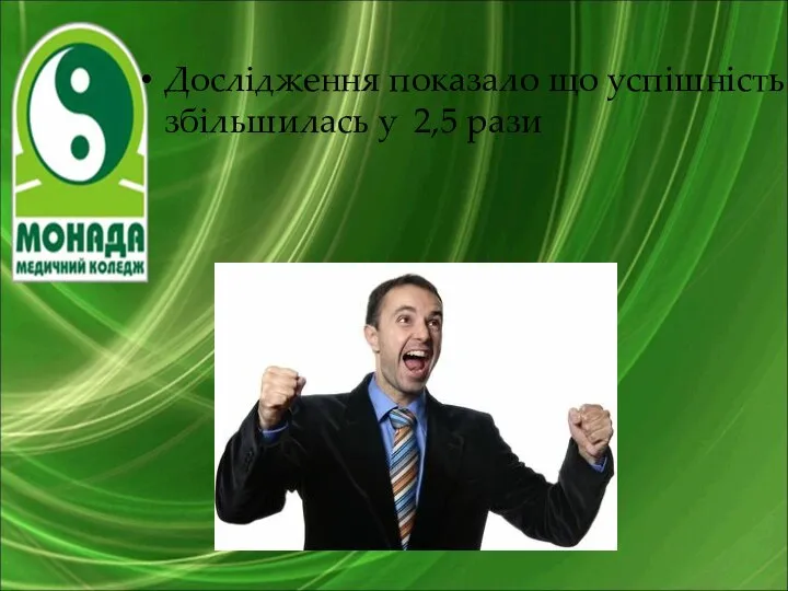 Дослідження показало що успішність збільшилась у 2,5 рази