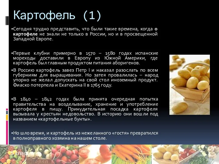 Картофель (1) Сегодня трудно представить, что были такие времена, когда о