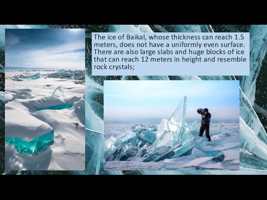 The ice of Baikal, whose thickness can reach 1.5 meters, does