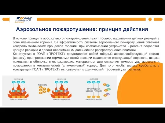 Аэрозольное пожаротушение: принцип действия В основе принципа аэрозольного пожаротушения лежит процесс