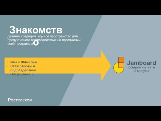 давайте создадим единое пространство для продуктивного взаимодействия на протяжении всей программы? Знакомство