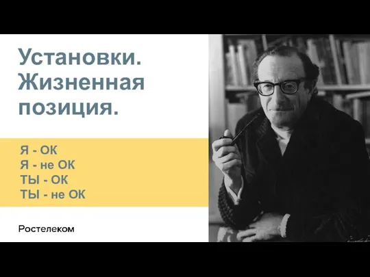 Установки. Жизненная позиция. Я - ОК Я - не ОК ТЫ