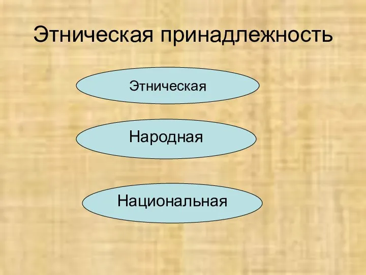 Этническая принадлежность Этническая Народная Национальная