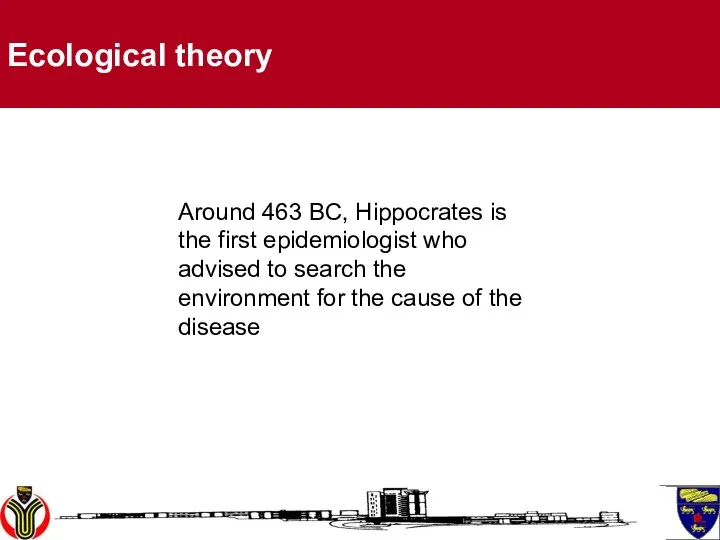Ecological theory Around 463 BC, Hippocrates is the first epidemiologist who