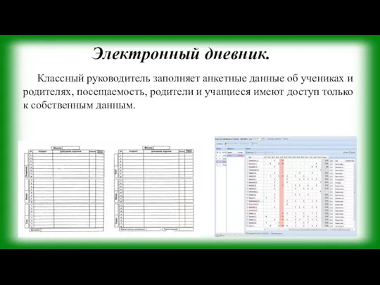 Электронный дневник. Классный руководитель заполняет анкетные данные об учениках и родителях,