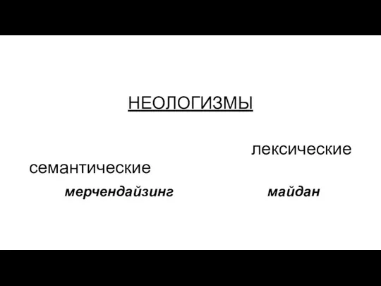 НЕОЛОГИЗМЫ лексические семантические мерчендайзинг майдан