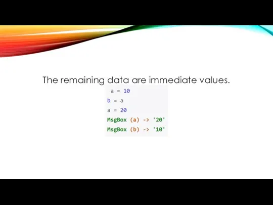 The remaining data are immediate values.