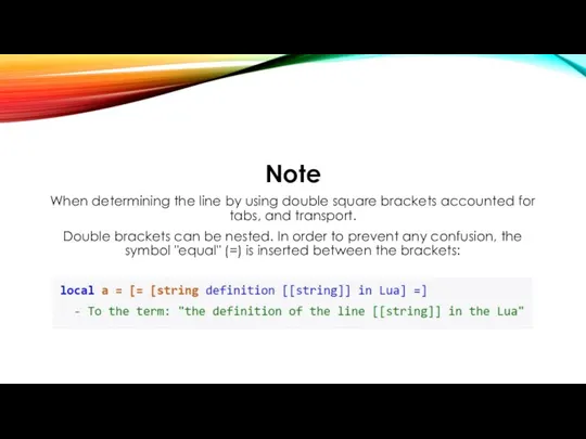 Note When determining the line by using double square brackets accounted