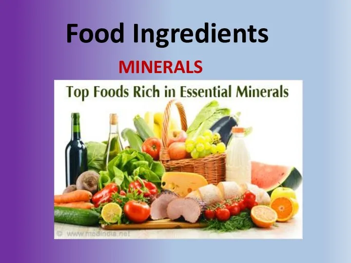 Food Ingredients MINERALS