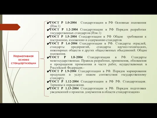 ГОСТ Р 1.0-2004 Стандартизации в РФ Основные положения (Изм.1) ГОСТ Р