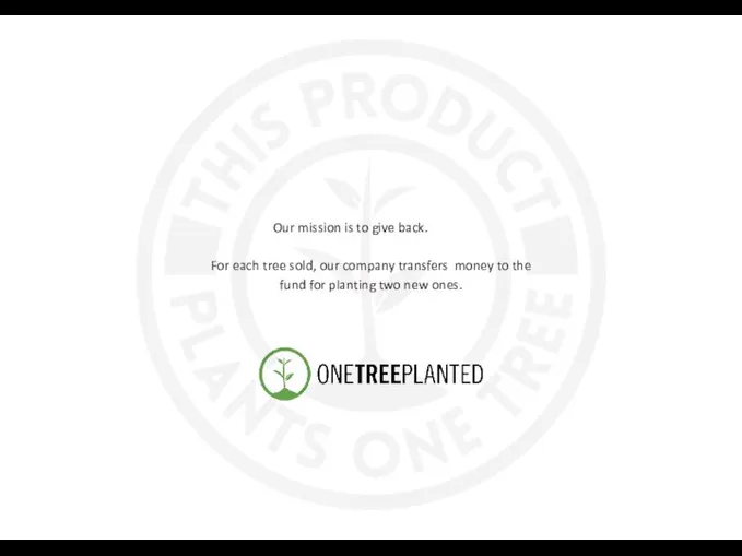 Our mission is to give back. For each tree sold, our