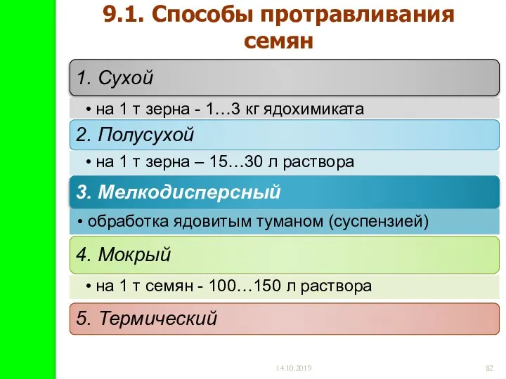 14.10.2019 9.1. Способы протравливания семян