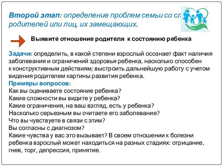 Выявите отношение родителя к состоянию ребенка Задачи: определить, в какой степени