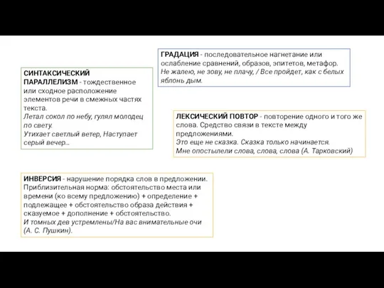 ГРАДАЦИЯ - последовательное нагнетание или ослабление сравнений, образов, эпитетов, метафор. Не