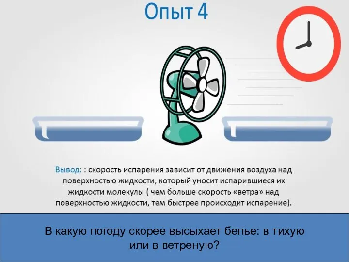 В какую погоду скорее высыхает белье: в тихую или в ветреную?