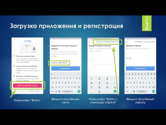 Нажимаем "Войти" Нажимаем "Войти с помощью пароля" Вводим полученный логин Вводим